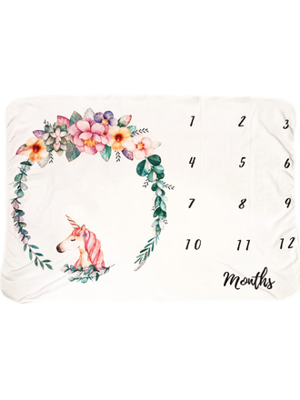 Baby Monthly Milestone Unicorn Blanket Baby Monthly Milestone Unicorn Blanket