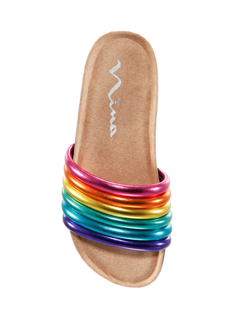 Nina Rainbow Strap Slides