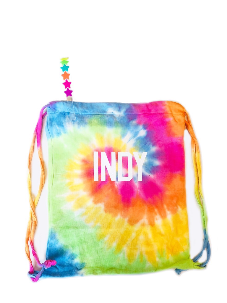 tie dye drawstring bolsa