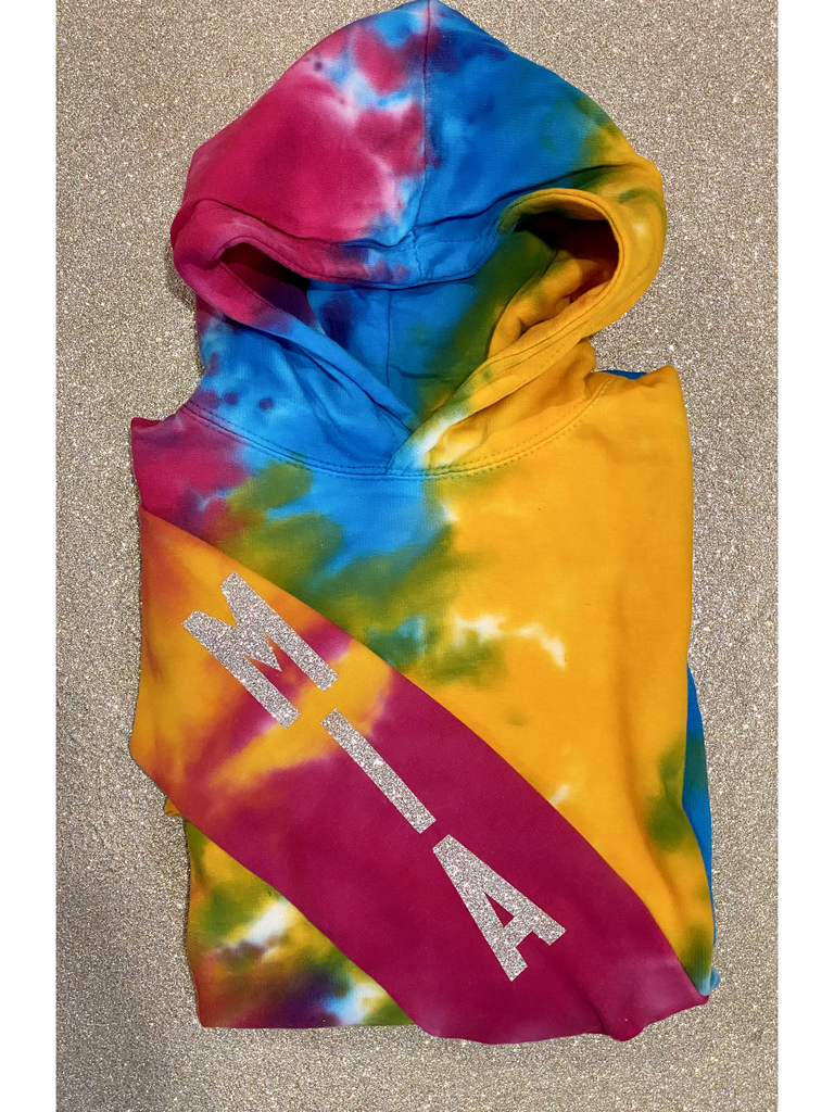 Custom / Personalized Kids Tie Dye Hoodie - Rainbow