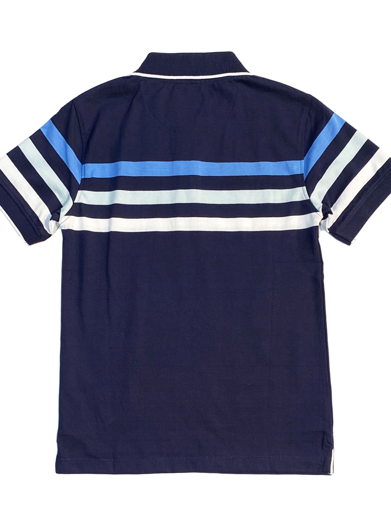 Leo & Zachary Polo Shirt - Stripe Blue