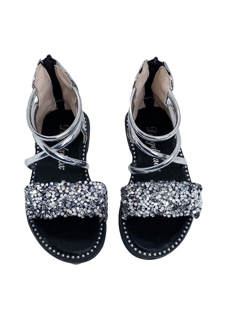 black patent gladiator sandals