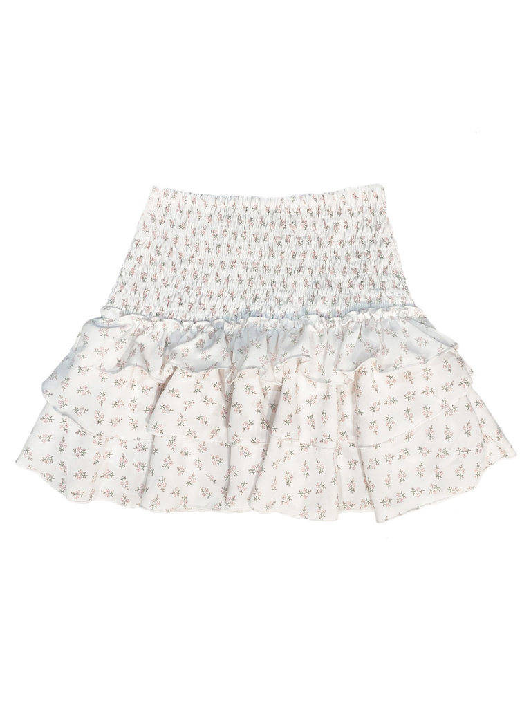 Flowers by Zoe Pink Mini Floral Ruffle Skirt