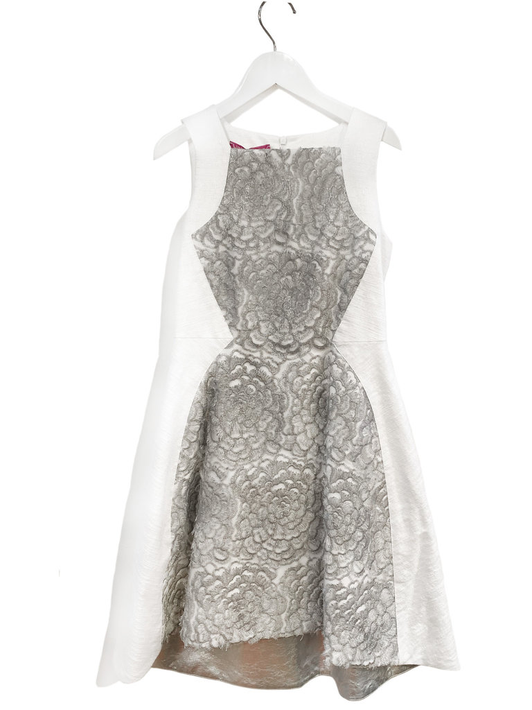 Val Max White & Silver Dress