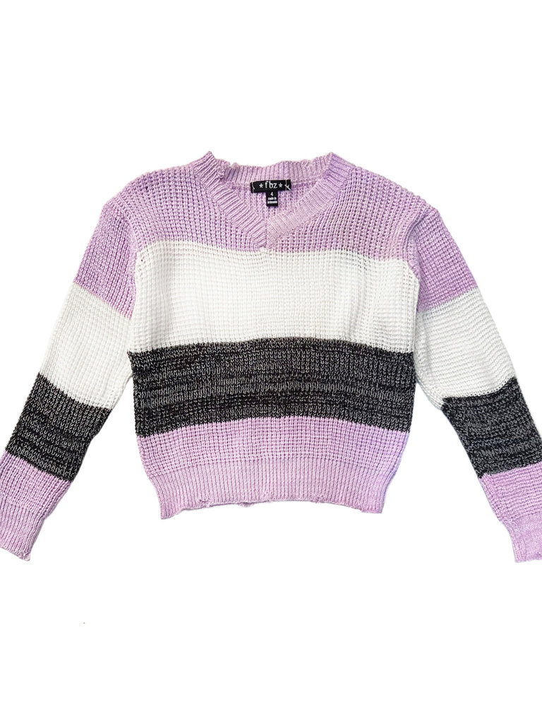 Flowers by Zoe Lavender Stripe Sweater