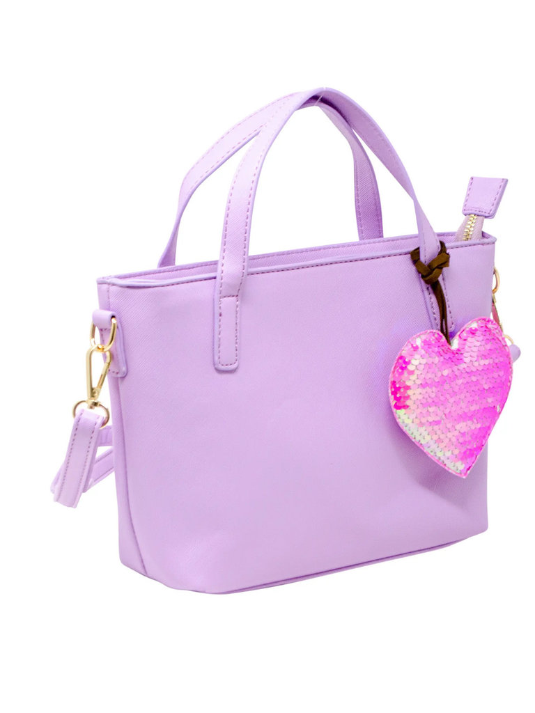 Zomi Gems Purple Leather Tote Bag