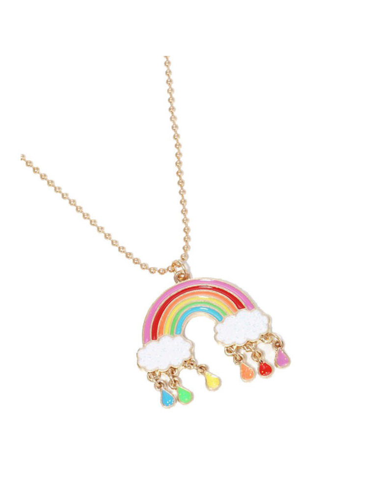 Glitter Rainbow Enamel Necklace