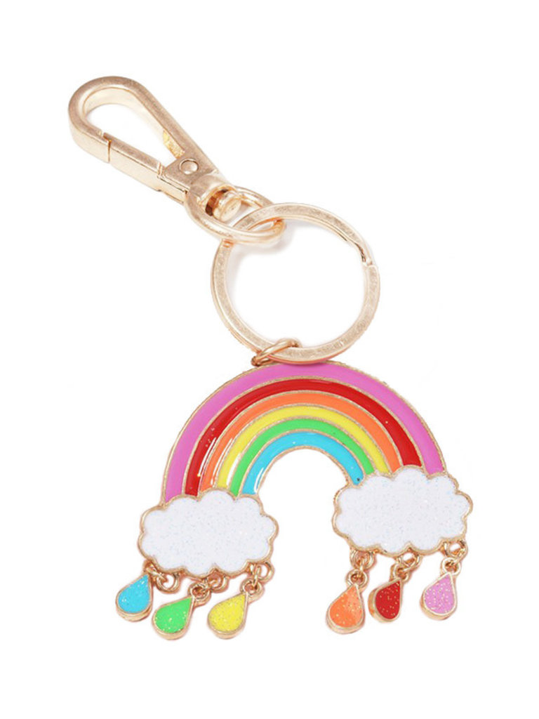 Glitter Rainbow Enamel Keychain