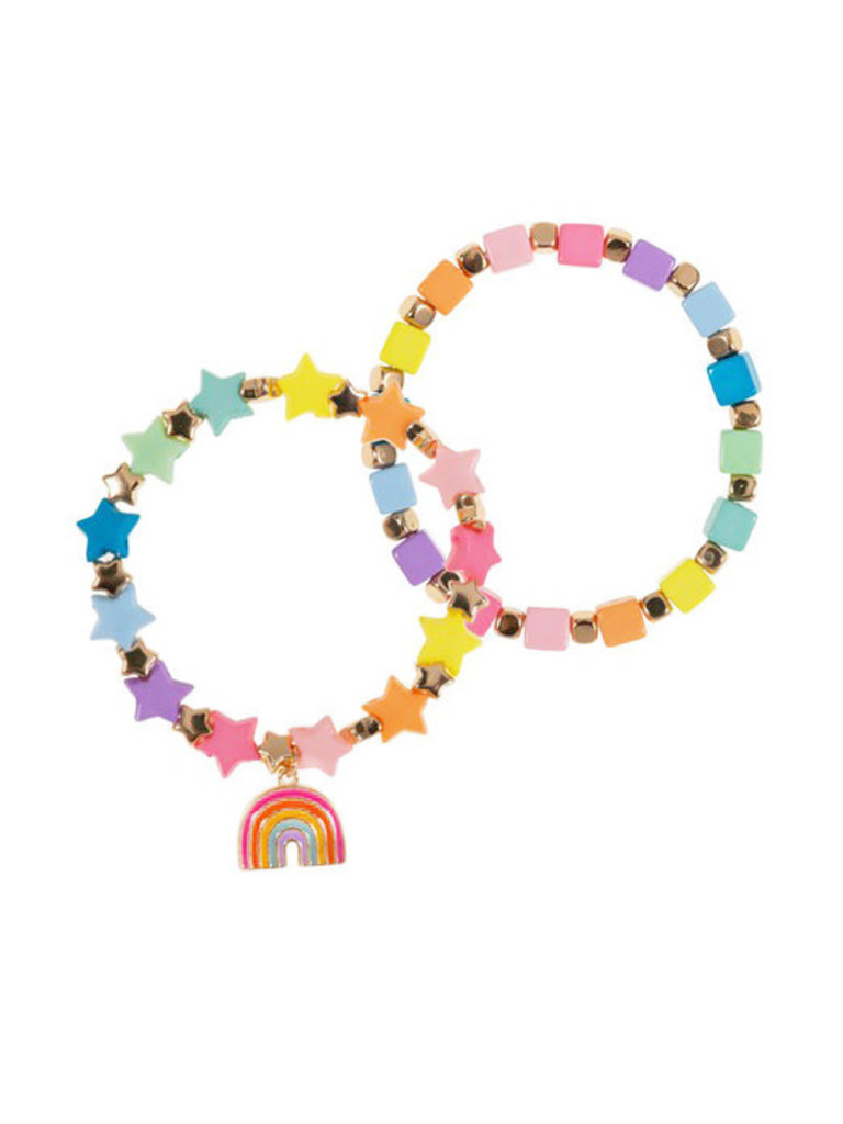 Rainbow Beaded Stretch Bracelets