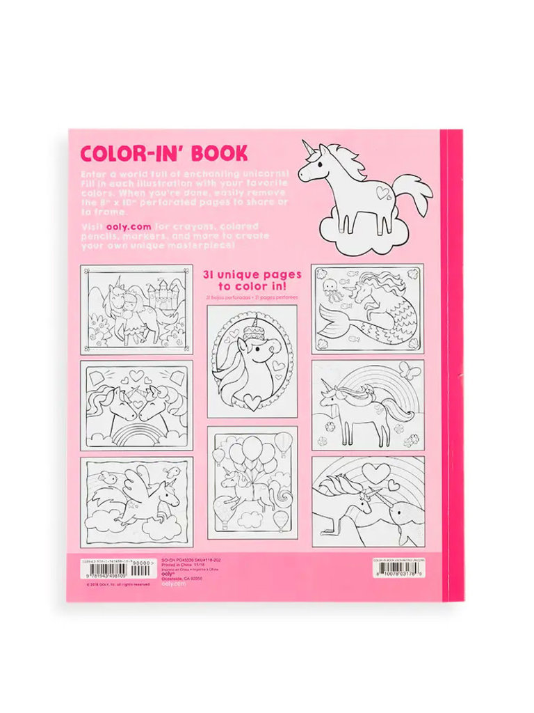 ooly Color-in Book - Enchanting Unicorns