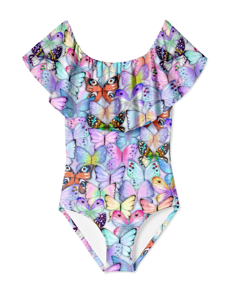 Stella Cove Butterflies Ruffle Swimsuit