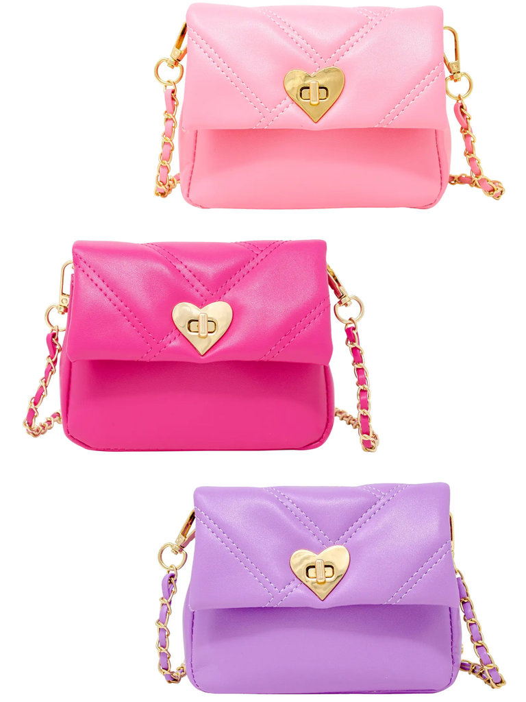 Zomi Gems Quilted Soft Heart Lock Purse