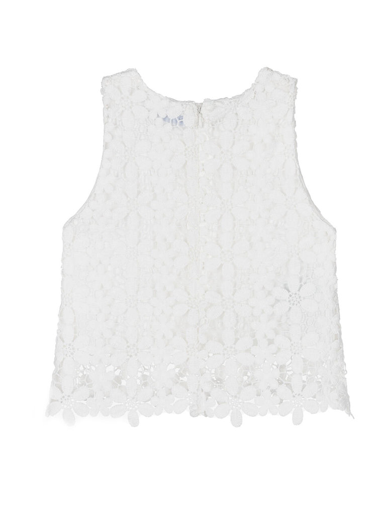 Mayoral White Floral Eyelet Lace Top