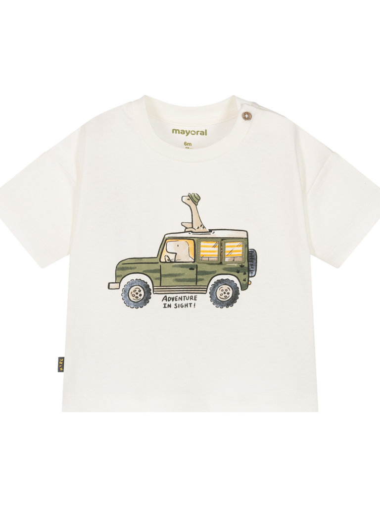 Mayoral Dino Jeep Interactive Ivory T-Shirt