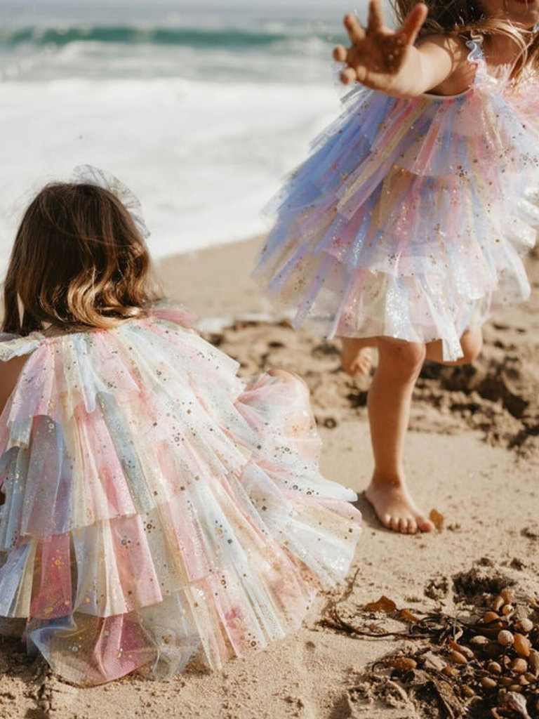 Petite Hailey Pink Layered Dress