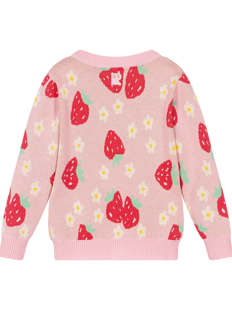 Rock Your Baby Pink Strawberry Knit Cardigan
