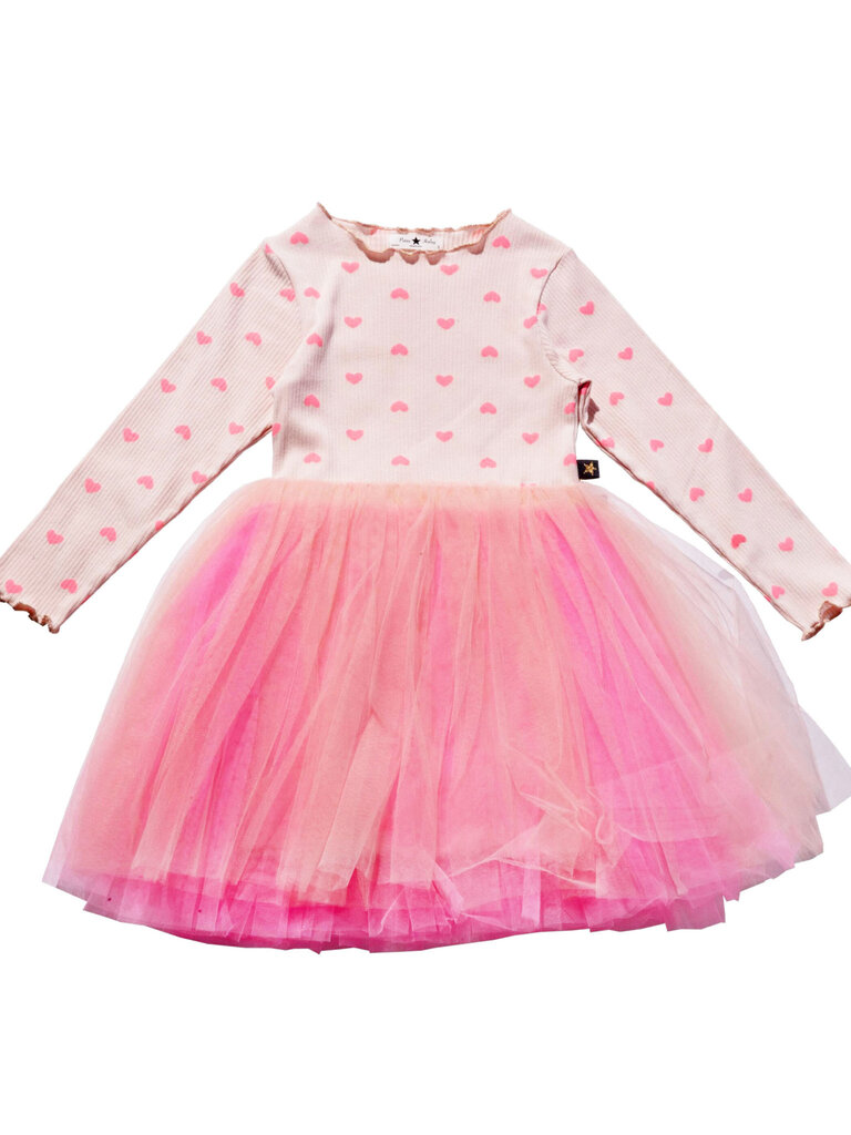 Petite Hailey Neon Pink Vintage Flower Tutu Dress