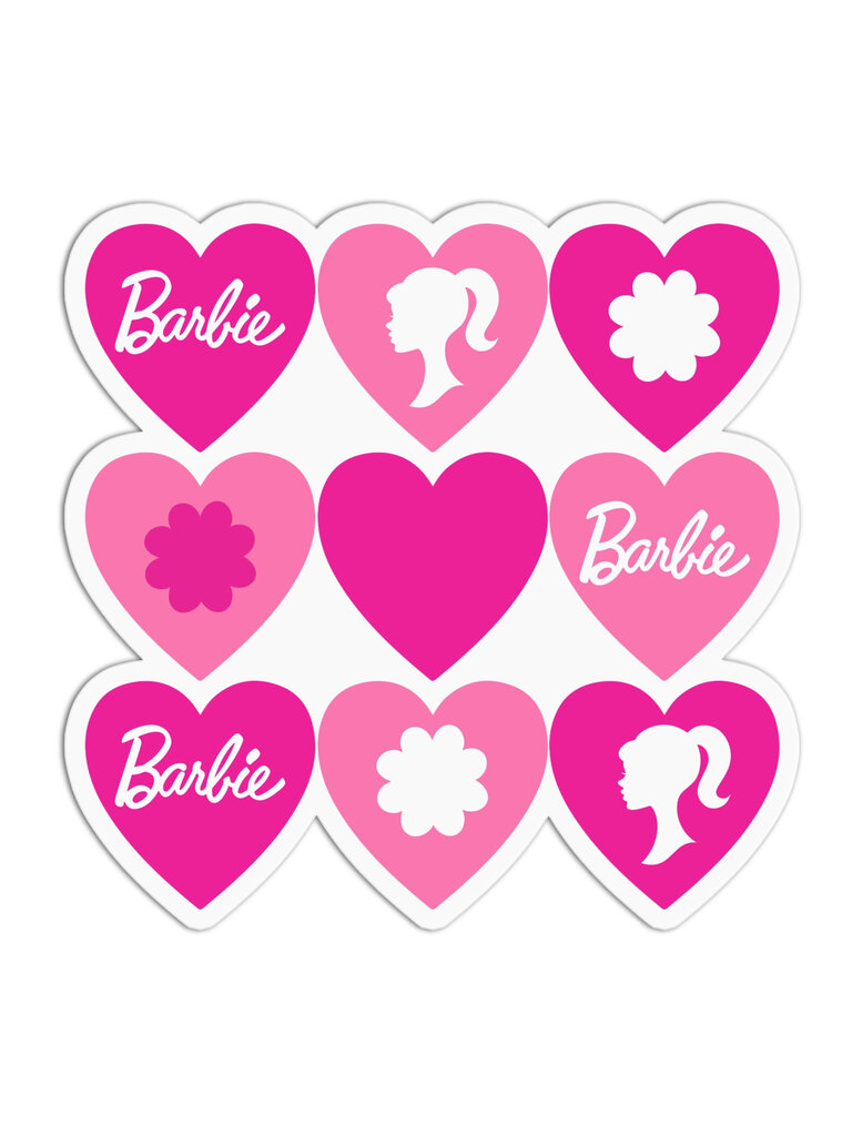 Barbie Heart Vinyl Textured Sticker