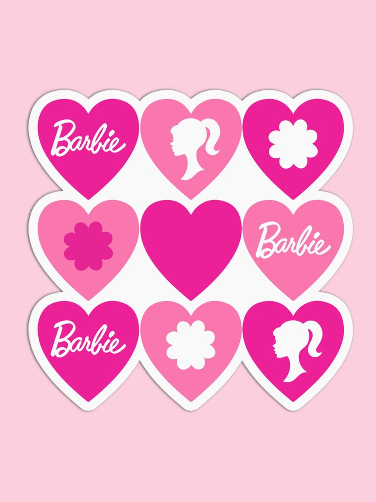 Barbie Heart Vinyl Textured Sticker