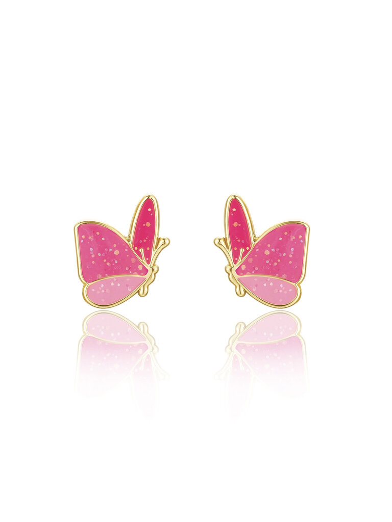 Girl Nation Glitter Butterfly Cutie Stud Earrings