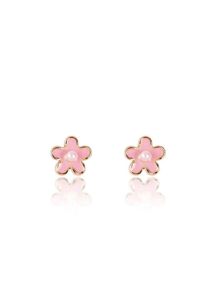 Girl Nation Pink Fancy Flower Cutie Stud Earrings