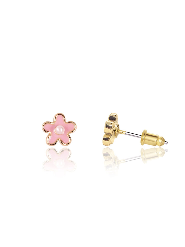 Girl Nation Pink Fancy Flower Cutie Stud Earrings