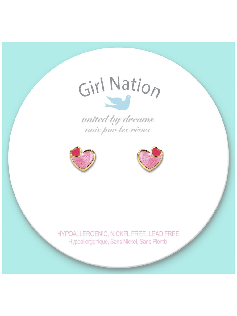 Girl Nation Heart 2 Heart Cutie Stud Earrings