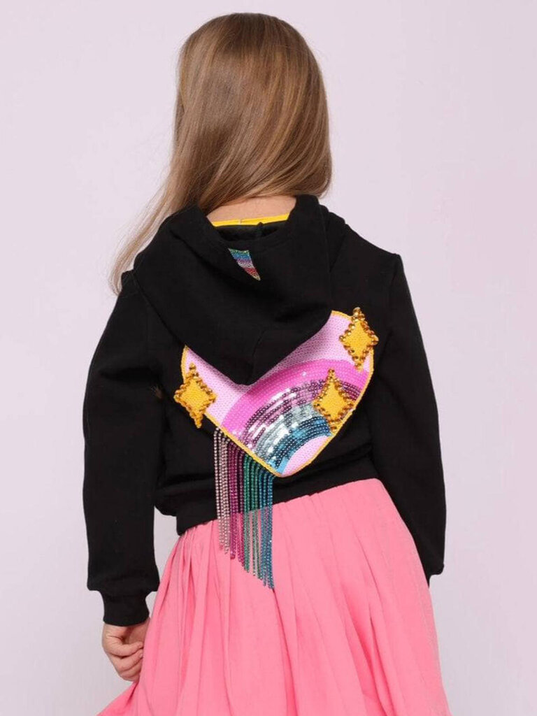 Sparkle Heart Crystal Rainbow Hoodie - Calakids