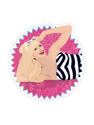 Barbie Movie Beach Barbie Margot Robbie Sticker
