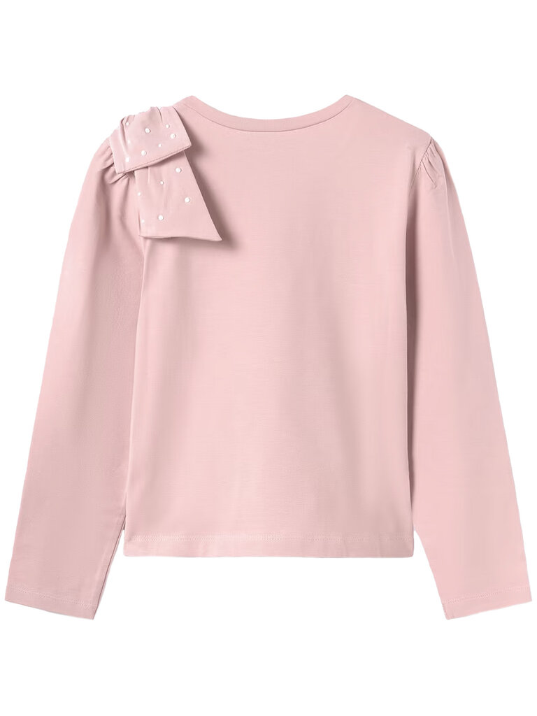 Mayoral Girls Pink Pearl Bow Top