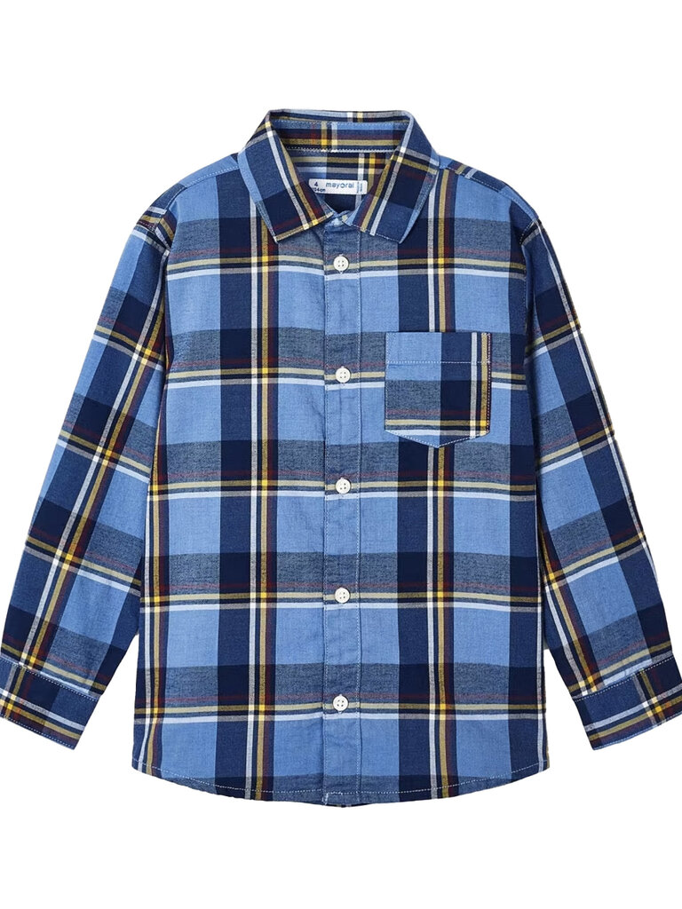 Mayoral Boys Blue & Yellow Check Shirt