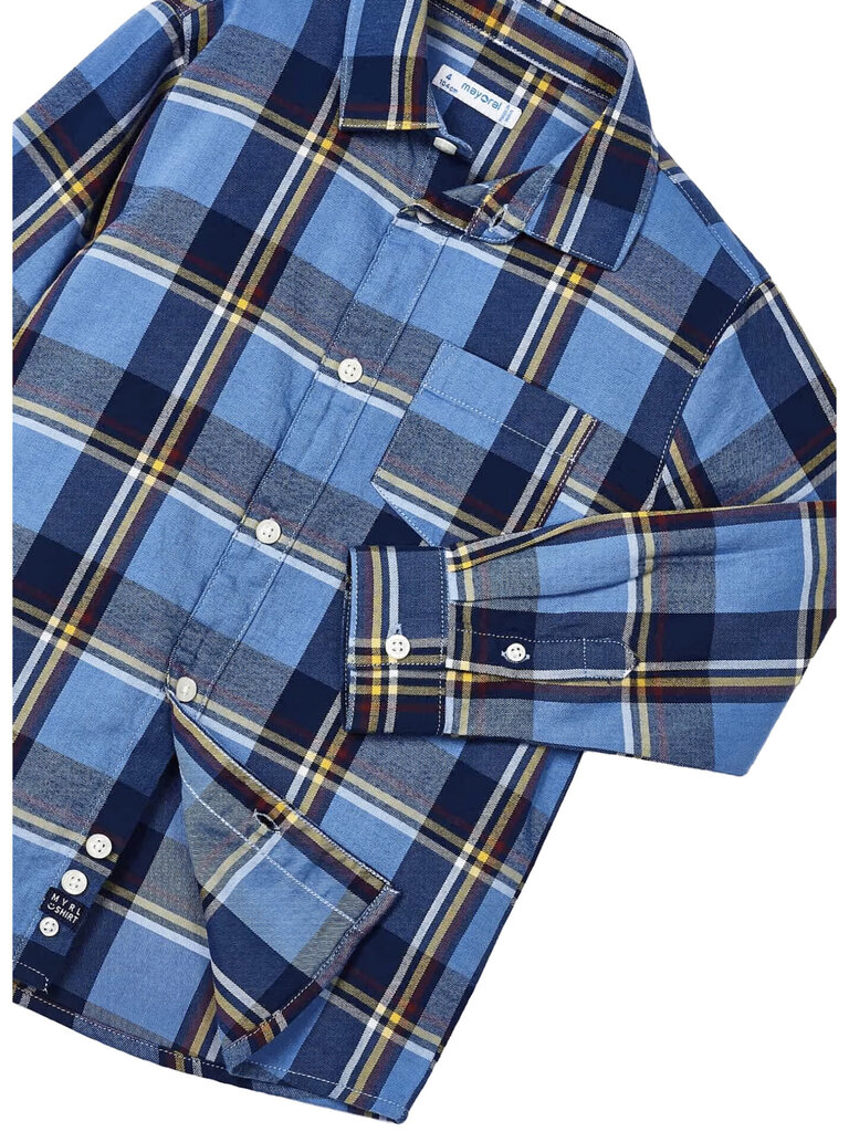 Mayoral Boys Blue & Yellow Check Shirt