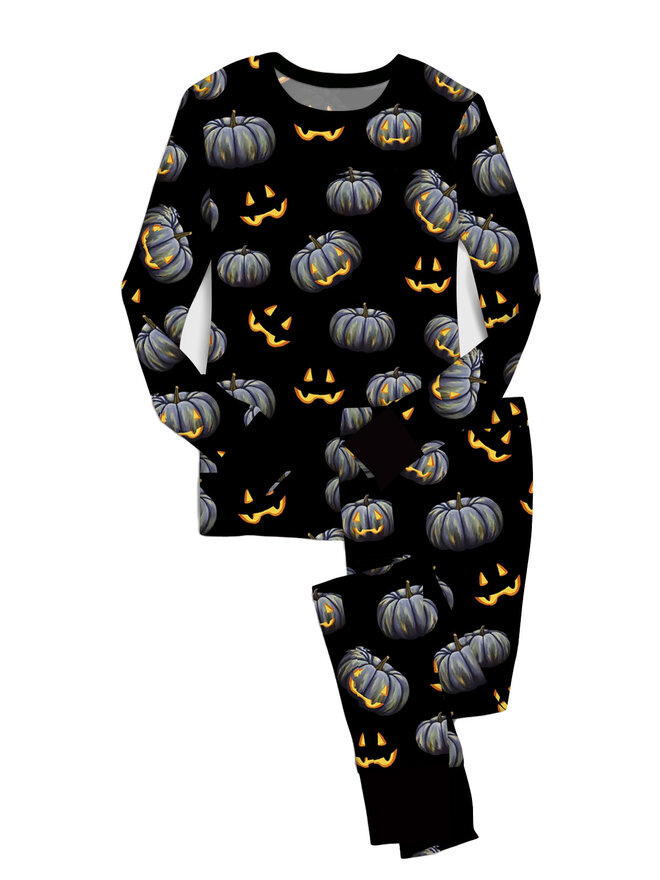 Esme Girls Sweet Delight Print Pajamas - Pumpkin and Bean