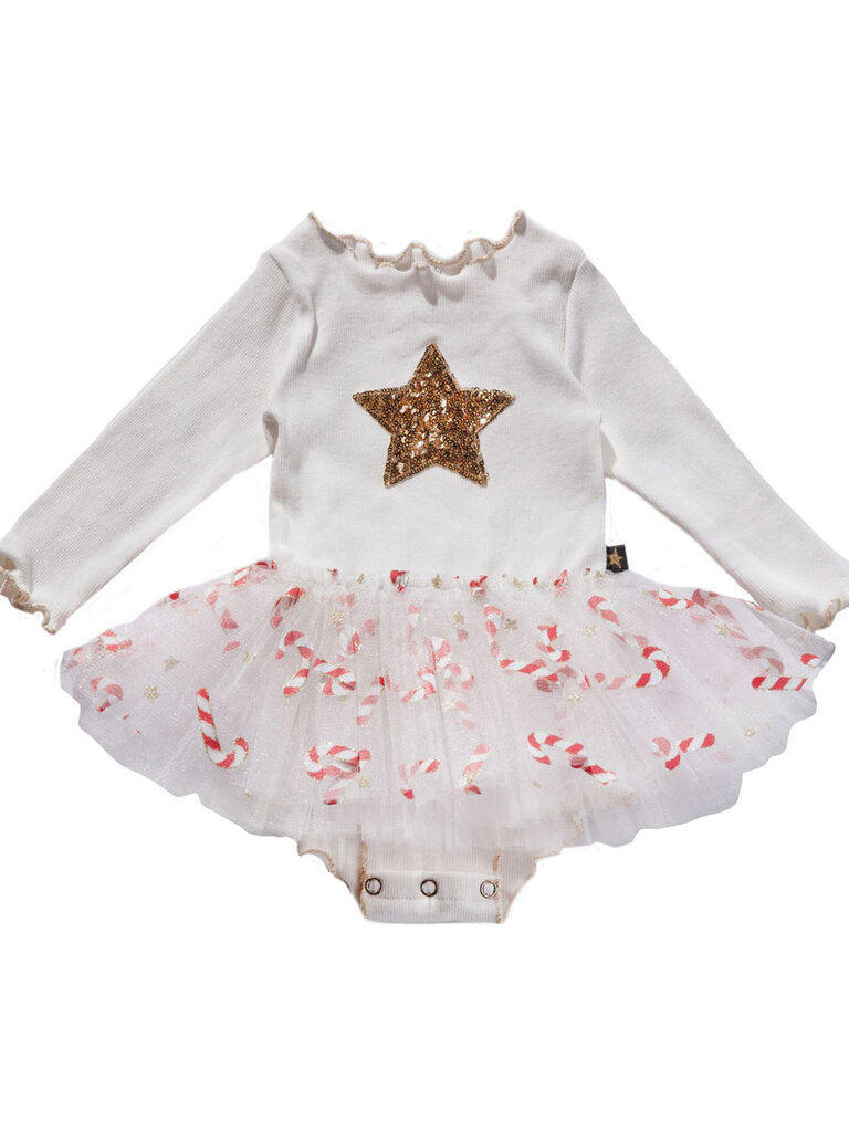 Petite Hailey White Candy Cane Baby Tutu