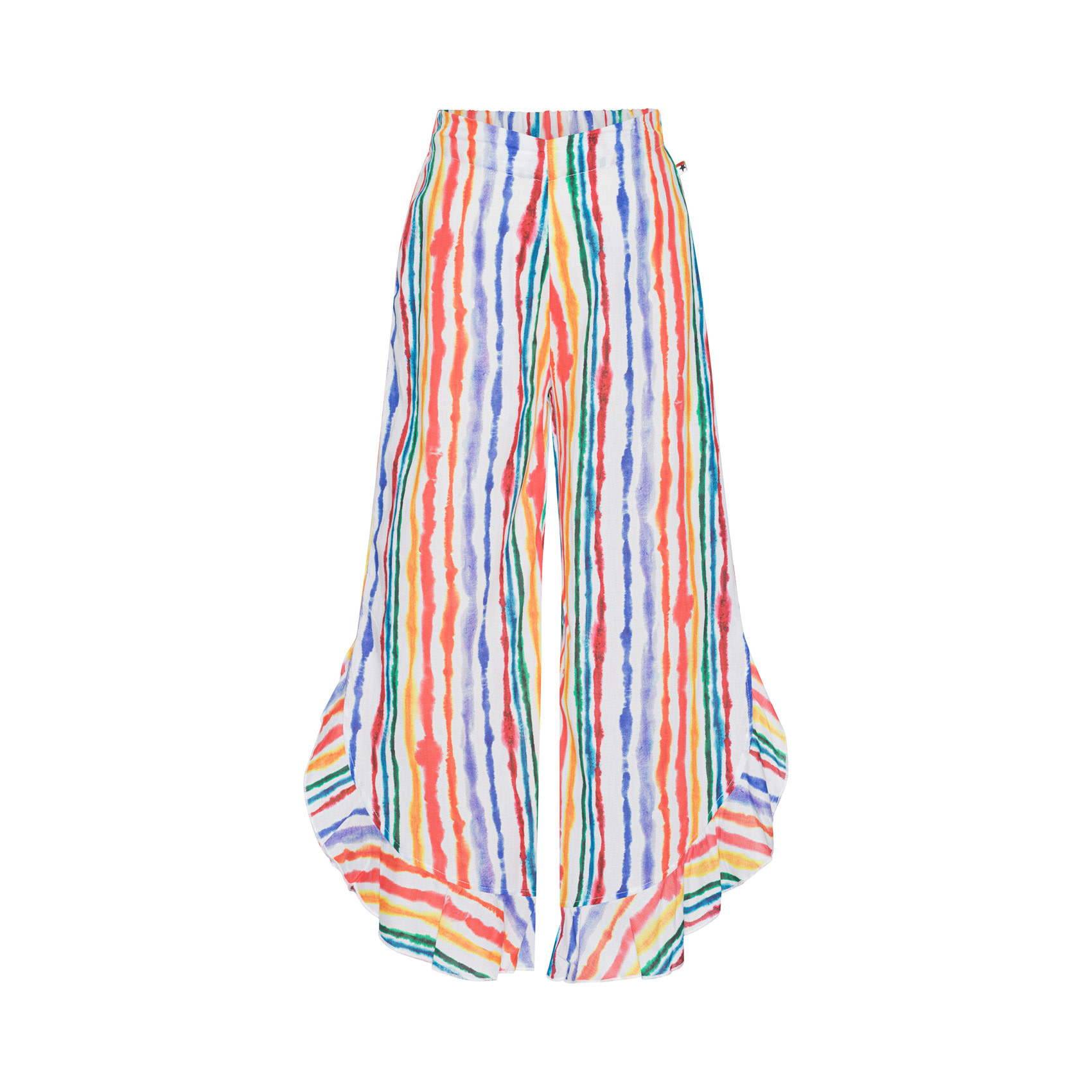 Molo Girls Rainbow Ruffle Beach Pants - Pumpkin and Bean