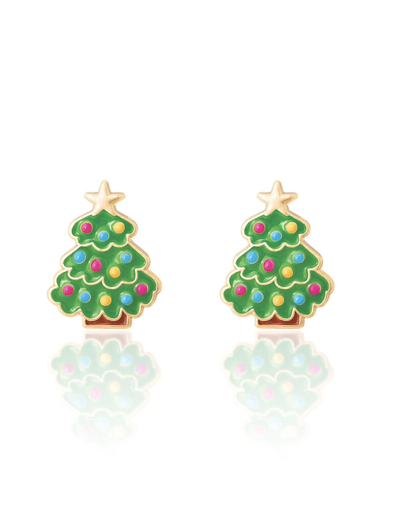 Girl Nation Happy Christmas Tree Cutie Stud Earrings