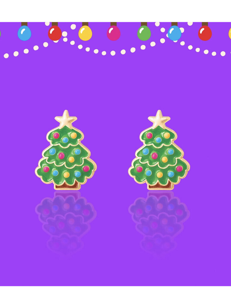 Girl Nation Happy Christmas Tree Cutie Stud Earrings