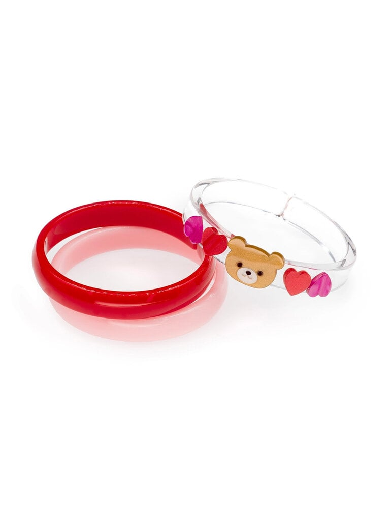 Lilies and Roses Pearlized Red Bear Bangles