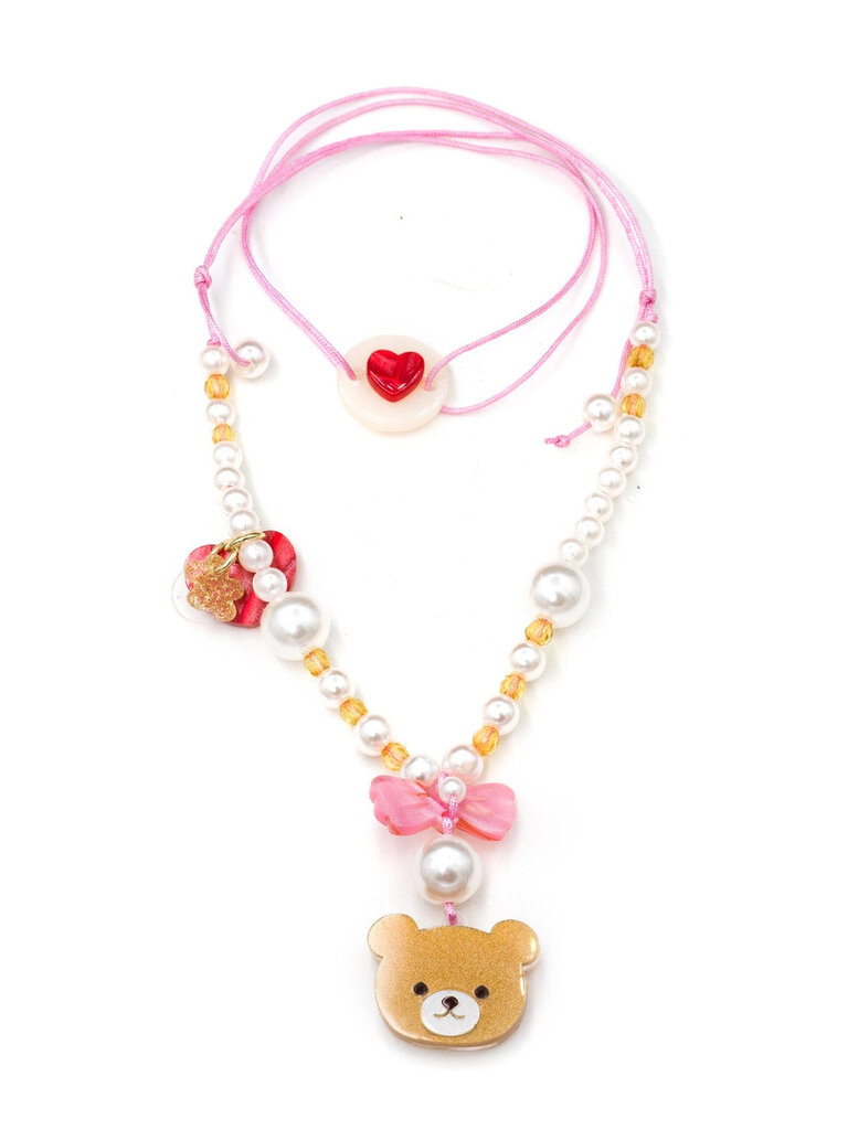 Lilies and Roses Bear Pearls Necklace