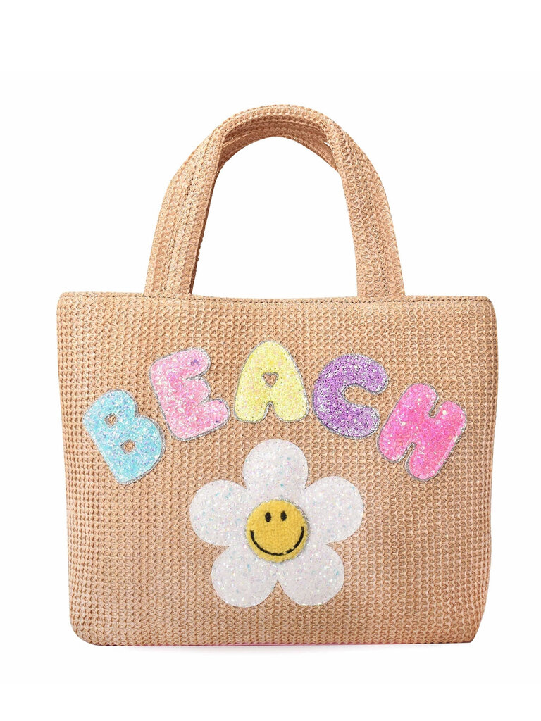 OMG Accessories Beach Daisy Mini Straw Tote Bag