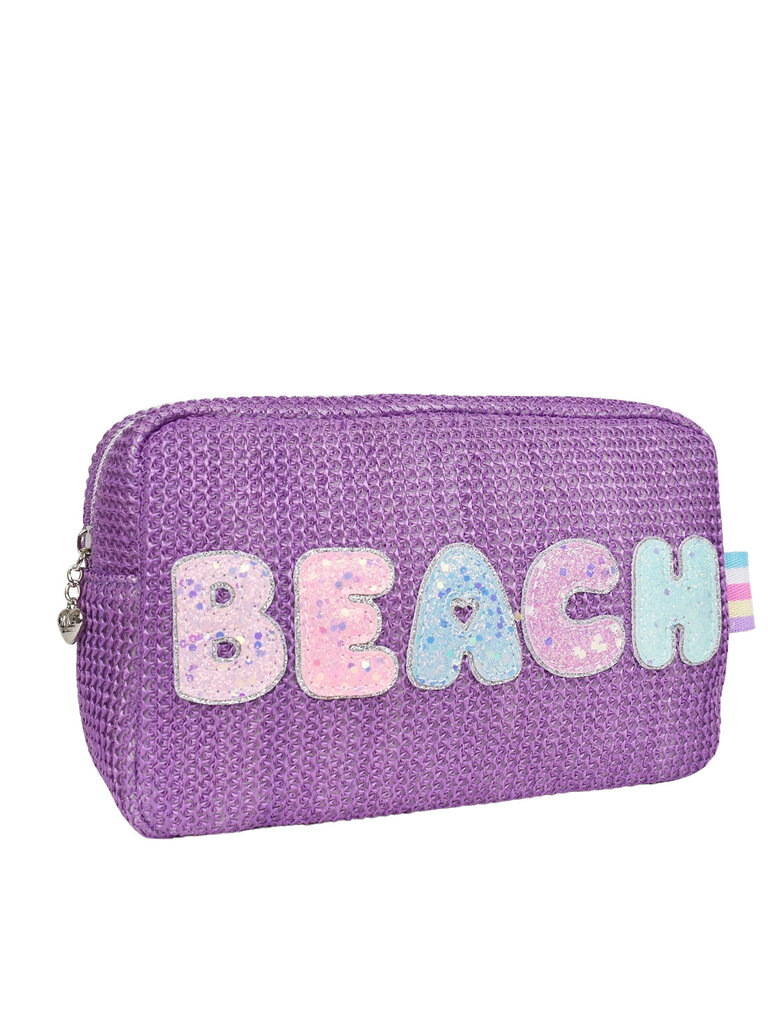 OMG Accessories Beach Straw Purple Pouch