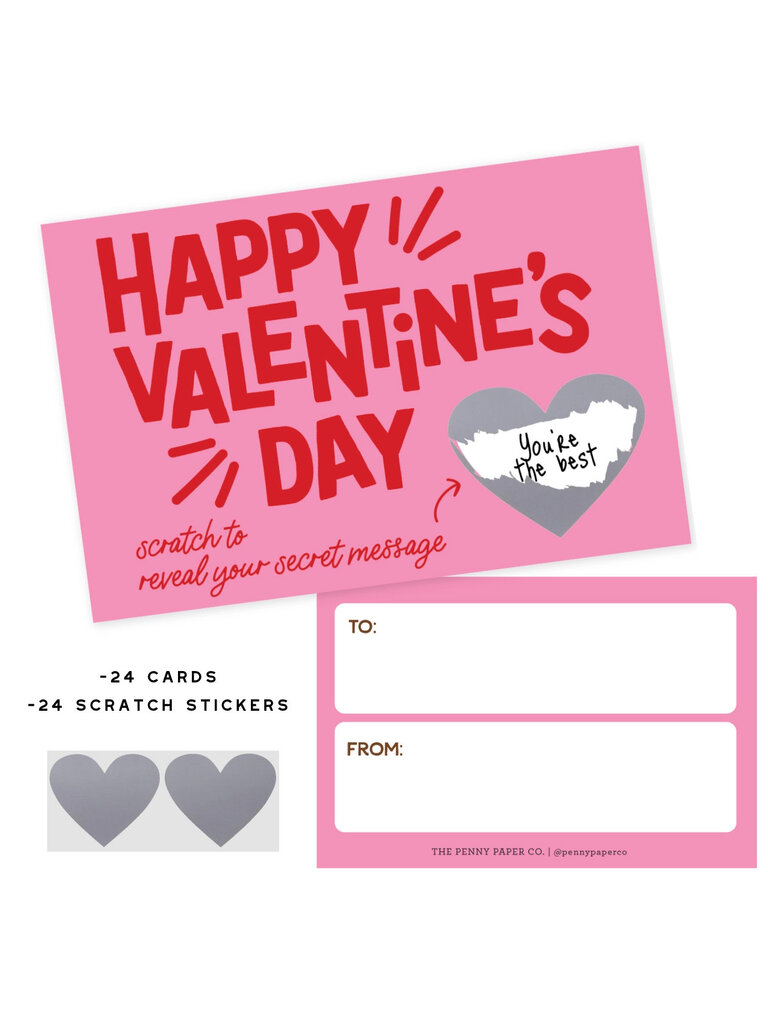 Valentine Scratch-Off Cards - 24pk