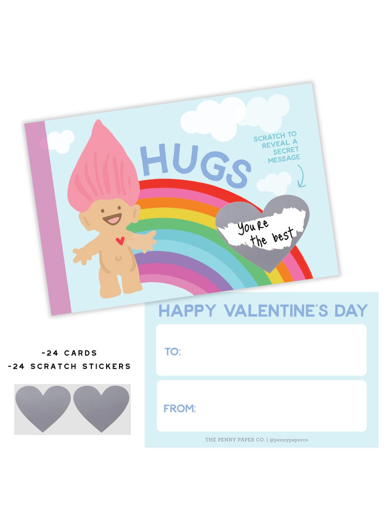 Troll Scratch-Off Valentines Cards - 24pk