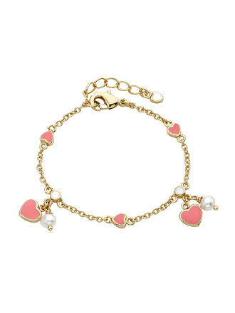 Little Miss Twin Stars Enamel Heart Dangle Bracelet Little Miss Twin Stars Enamel Heart Dangle Bracelet