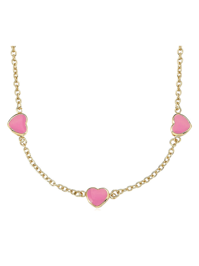 Little Miss Twin Stars Triple Heart Necklace