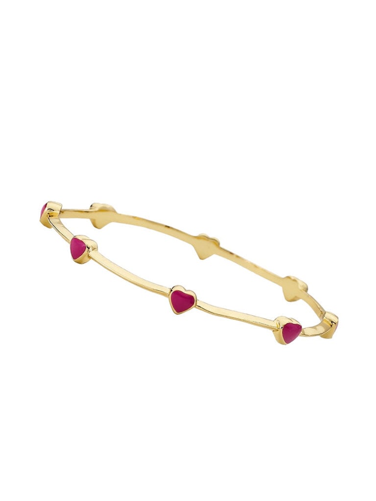 Little Miss Twin Stars Hot Pink Heart Bangle