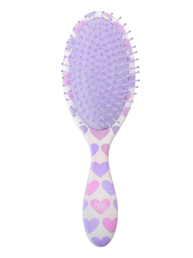 OMG Accessories Glam Heart Print Round Hair Brush