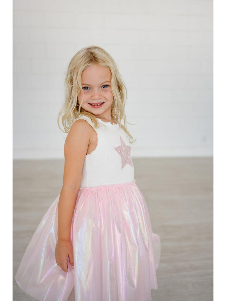 Petite Hailey Pink Pearl Tutu Dress