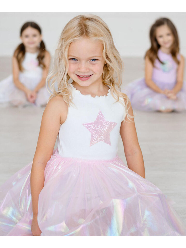 Petite Hailey Pink Pearl Tutu Dress