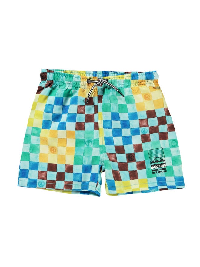 Molo Girls Pastel Sun Swim Shorts - Pumpkin and Bean